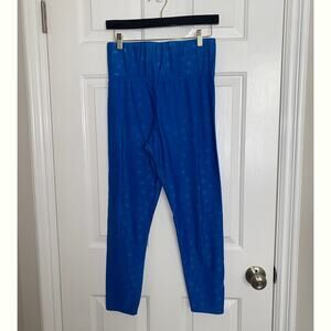Carbon38 High Rise Star Bright Blue Leggings Size XL